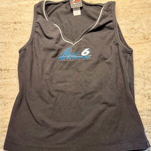 Black Sleeveless Top with Mark Martin #6 Logo